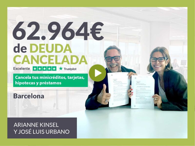 Repara tu Deuda Abogados cancela 62.964€ en Barcelona (Catalunya) con la Ley de Segunda Oportunidad