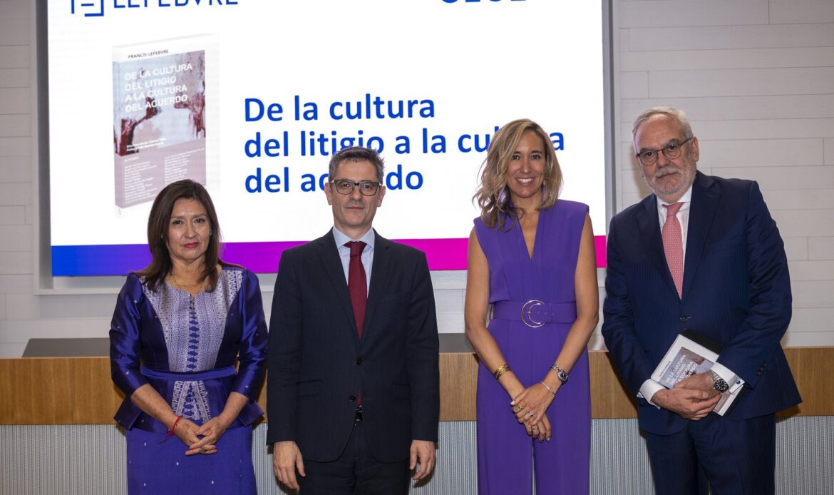 Lefebvre presenta «De la cultura del litigio a la cultura del acuerdo» con la participación del Ministerio de Justicia, CEOE y destacados líderes de la sociedad civil española